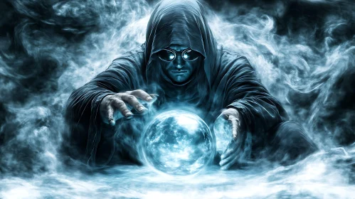 Mystical Wizard with Glowing Orb