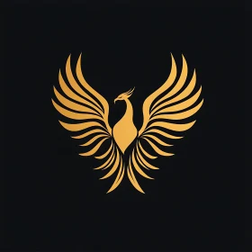 Stylized Phoenix on Black Background