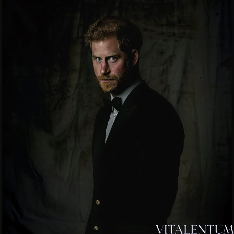 Prince Harry Formal Portrait AI Image