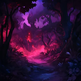 Enchanted Forest Twilight Scene