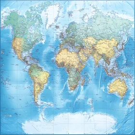 Geographic World Map Illustration