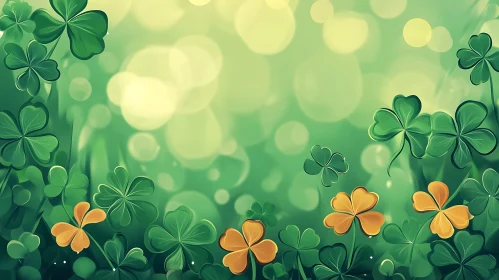 Green and Gold Clovers