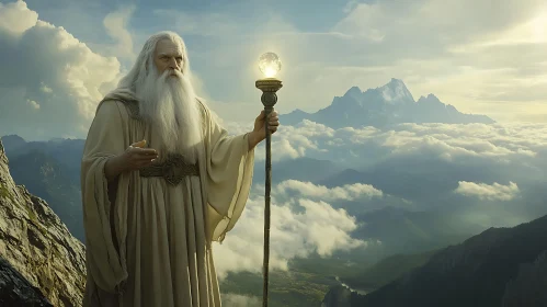 Mountain Wizard with Staff