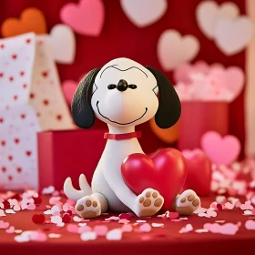 Adorable Dog Illustration for Valentine's Day