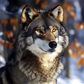 Close-Up of a Wolf in the Wild