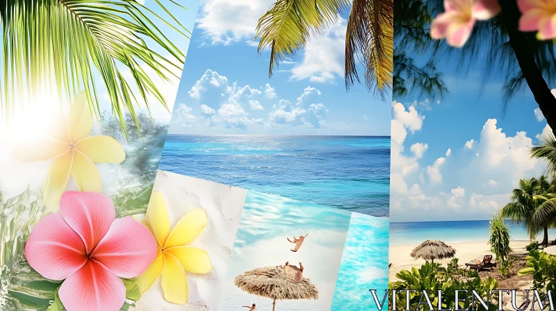 AI ART Seaside Dream: A Tropical Beach Collage