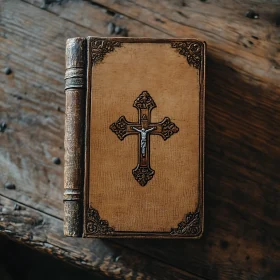 Antique Holy Book with Crucifix