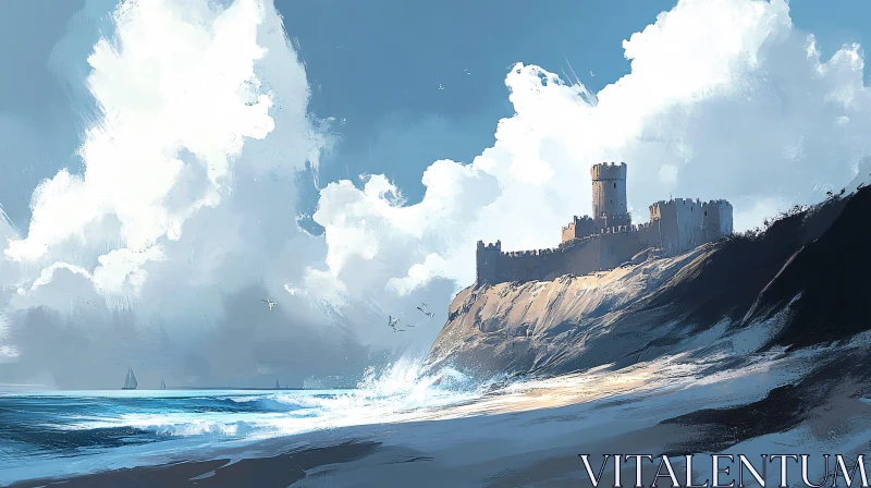 Fortress by the Sea AI Image