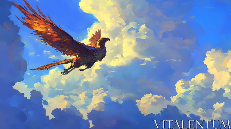 Soaring Phoenix Digital Painting AI Image
