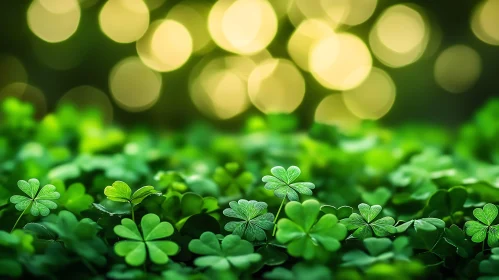 Field of Clovers with Bokeh Effect