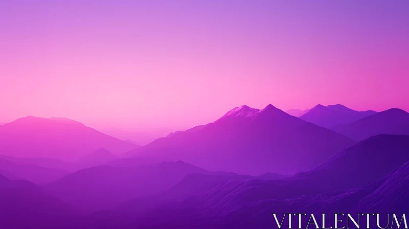 AI ART Layers of Peaks: A Purple Mountain Dreamscape