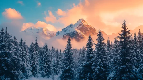 Winter Wonderland: Mountain Scene