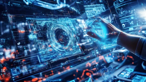 Blue Hologram Interface