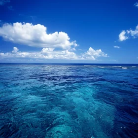 Tranquil Blue Ocean and Sky