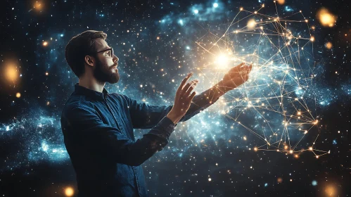 Bearded Man and Glowing Star Network
