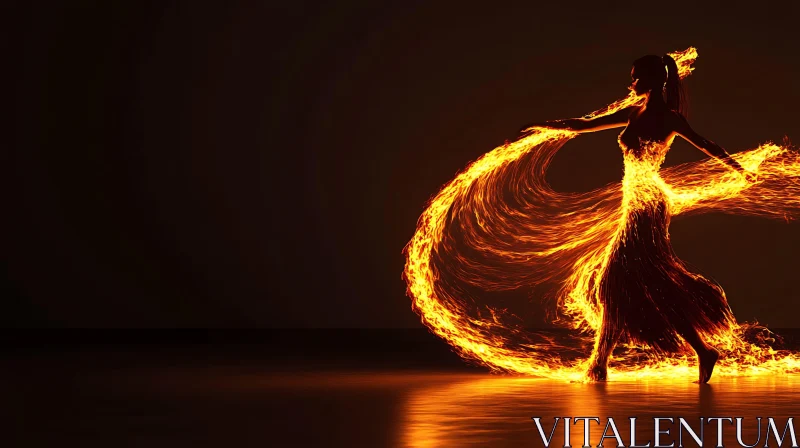 AI ART Woman Dancing with Fire