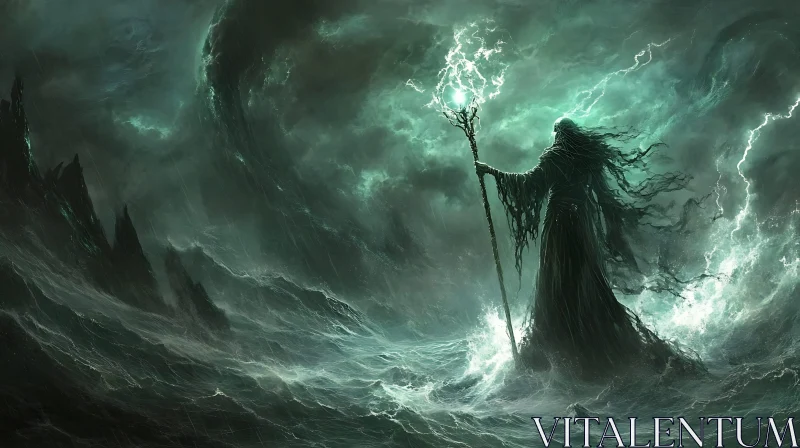 Enigmatic Sea Wizard AI Image