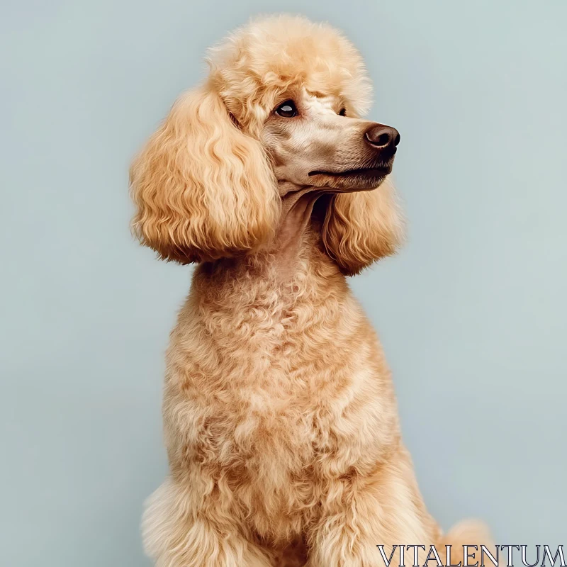 Refined Poodle with Golden Fur AI Image