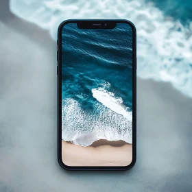 Mobile Phone with Ocean Scenery