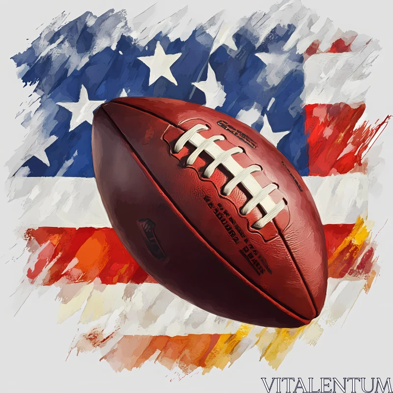 American Football Art with USA Flag AI Image