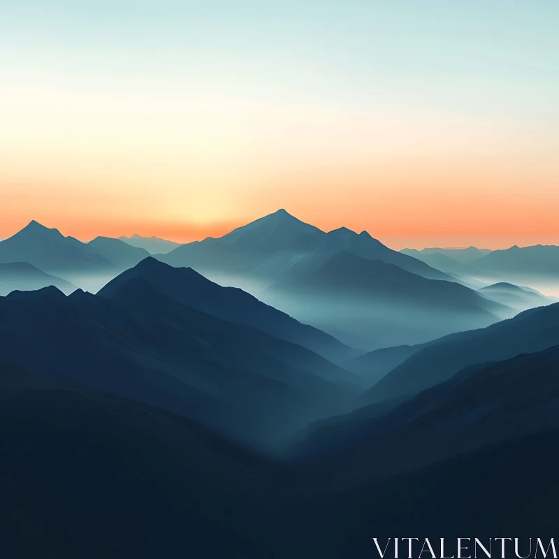 AI ART Misty Mountains at Dawn