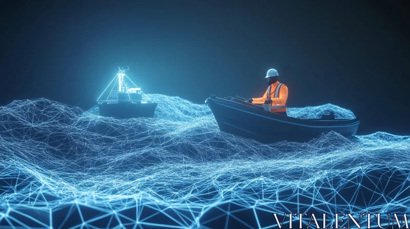 Virtual Sea Journey AI Image