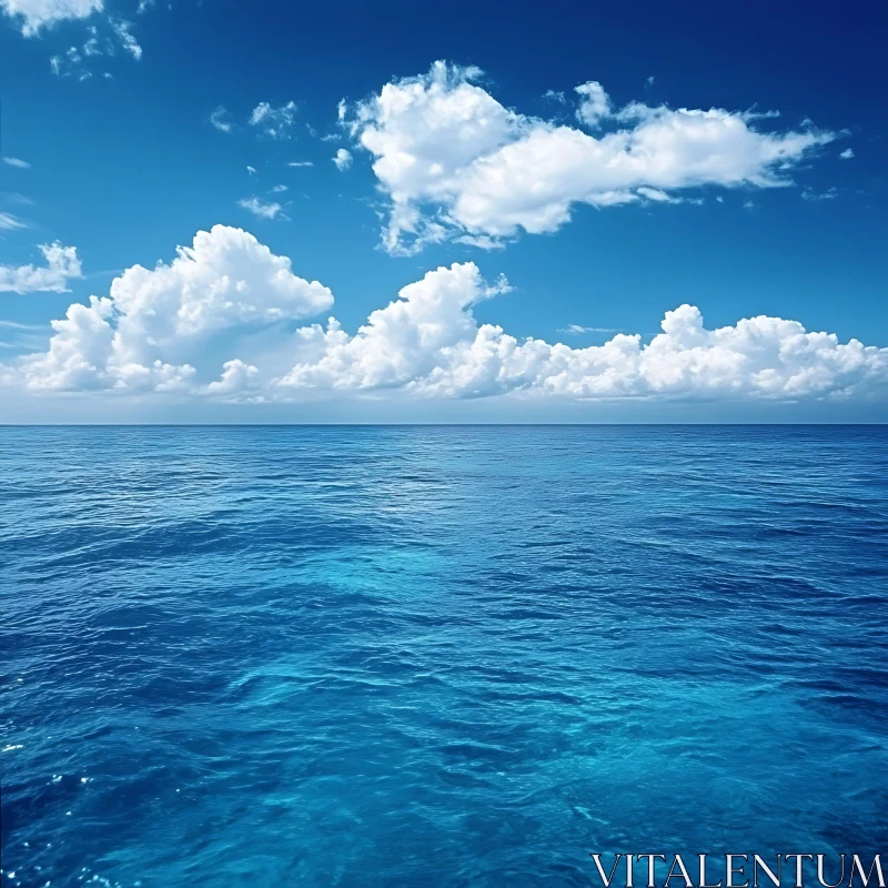 AI ART Seascape with Clouds and Clear Sky