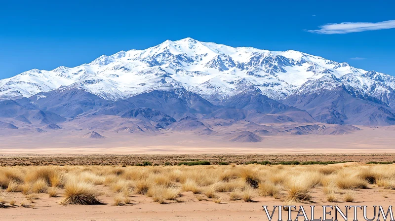 AI ART Majestic Snow Peaks and Golden Field