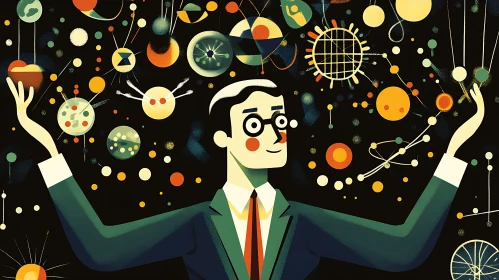 Stylized Scientific Cosmos Man