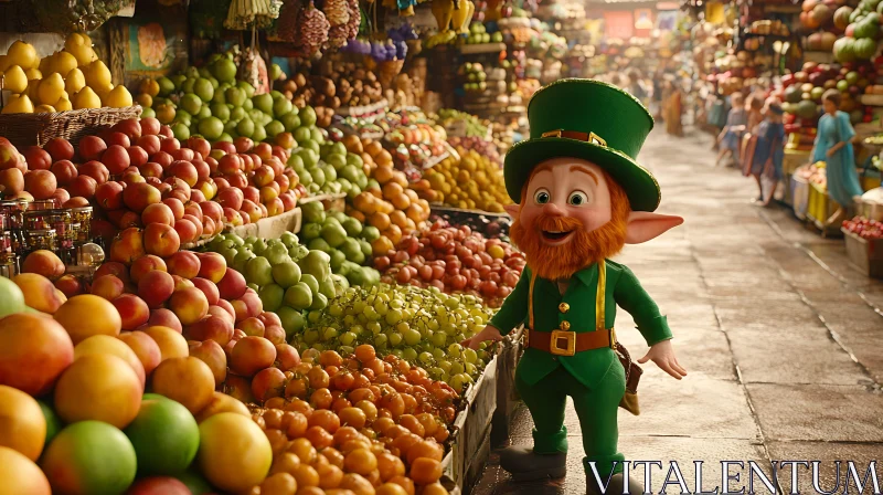 Lucky Charm at the Fruit Market AI Image