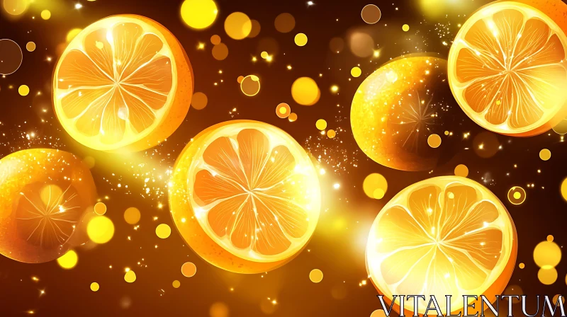 Citrus Dreamscape: Sparkling Orange Composition AI Image