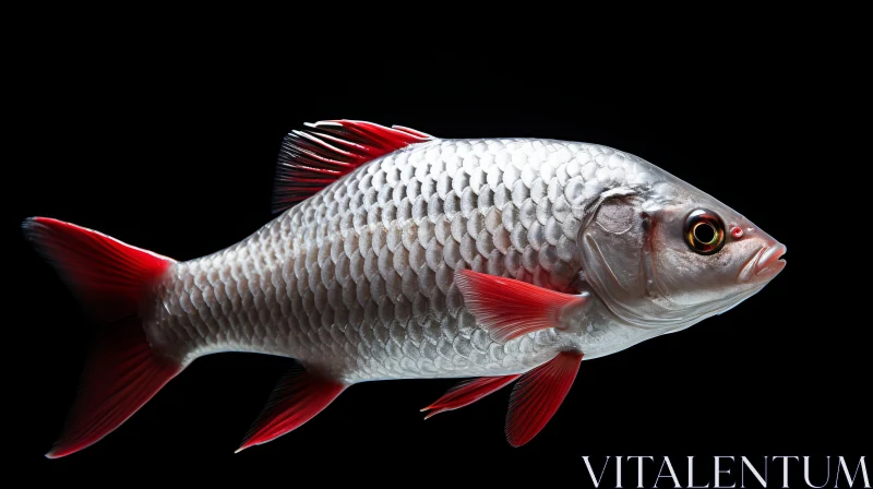 Stunning Exotic Fish Against Black Background - Environmental Awareness in Focus AI Image