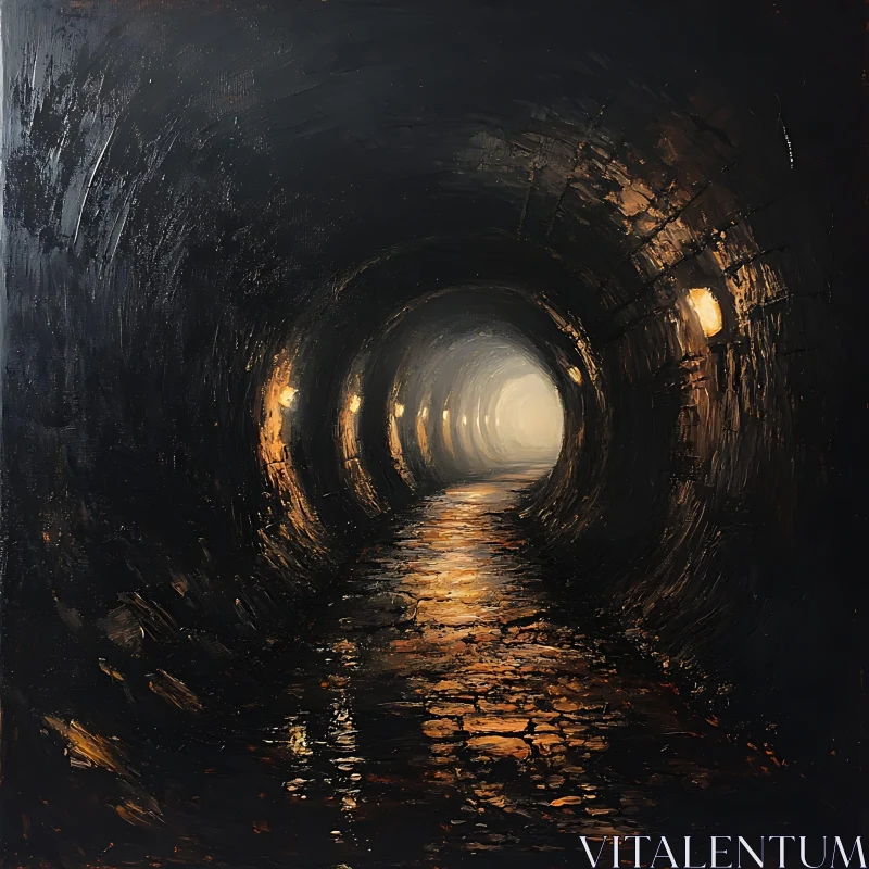 AI ART Abstract Underground Passage