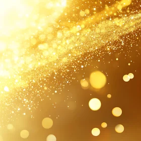 Abstract Gold Glittering Light Orbs