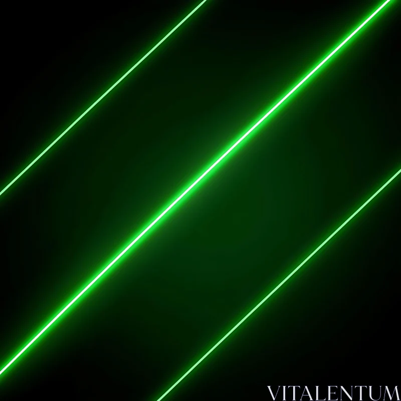 AI ART Diagonal Neon Green Lines on Black