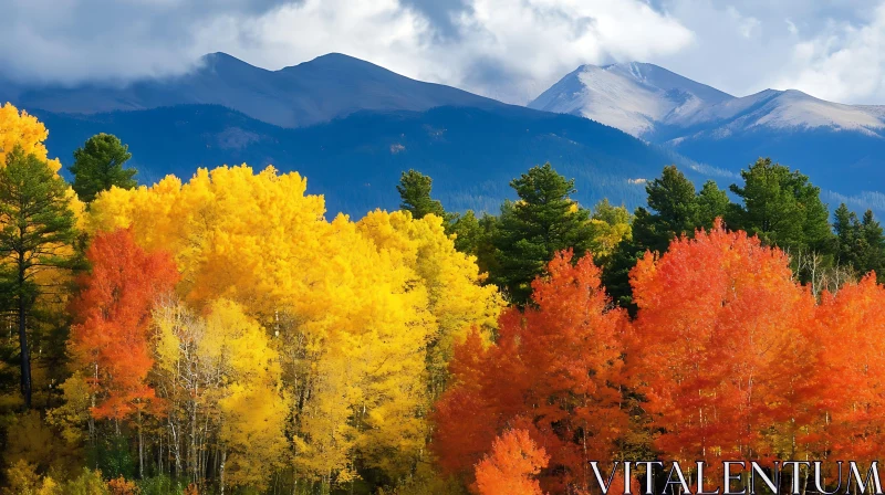 AI ART Fall Foliage in the Mountains