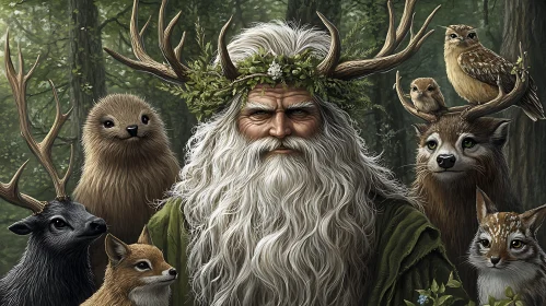 Guardian of the Woods with Animal Friends