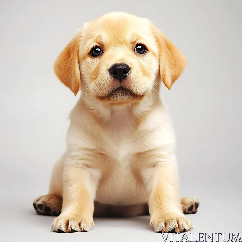 Cute Yellow Lab Puppy AI Image