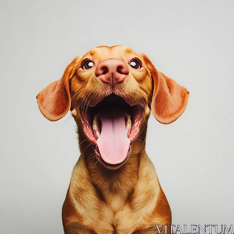 Happy Dog with Open Mouth and Tongue Out AI Image