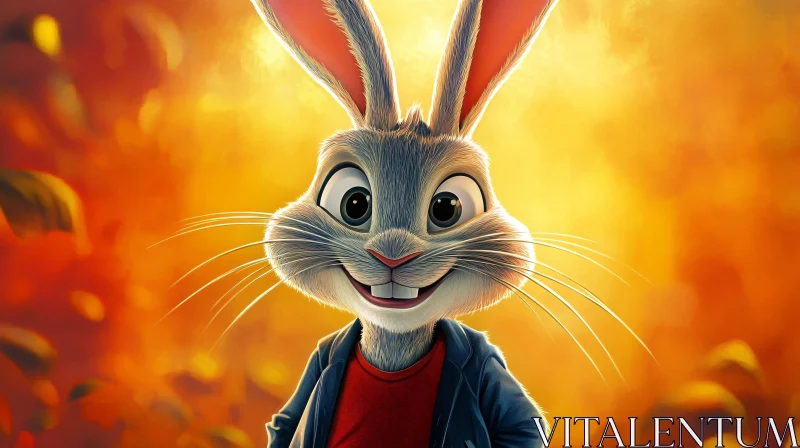 AI ART Smiling Cartoon Rabbit