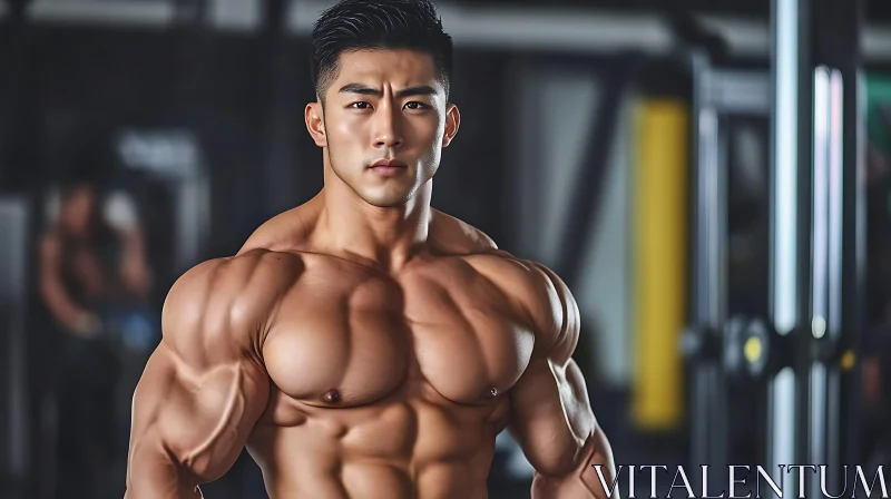 Muscular Man's Fitness Journey AI Image