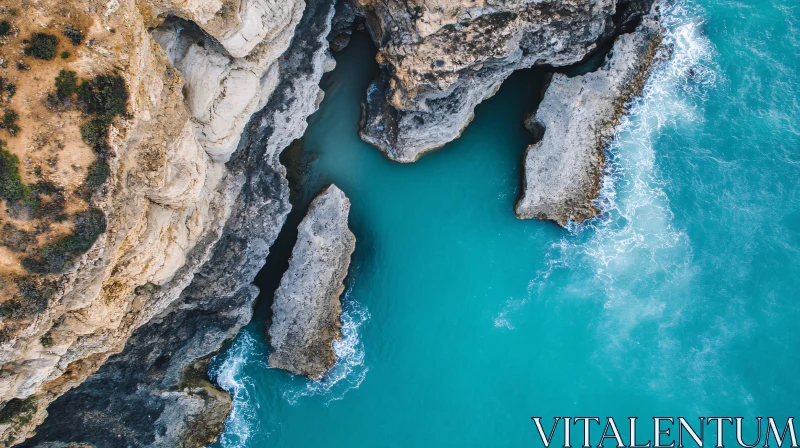 Coastal Cliffside Aerial AI Image