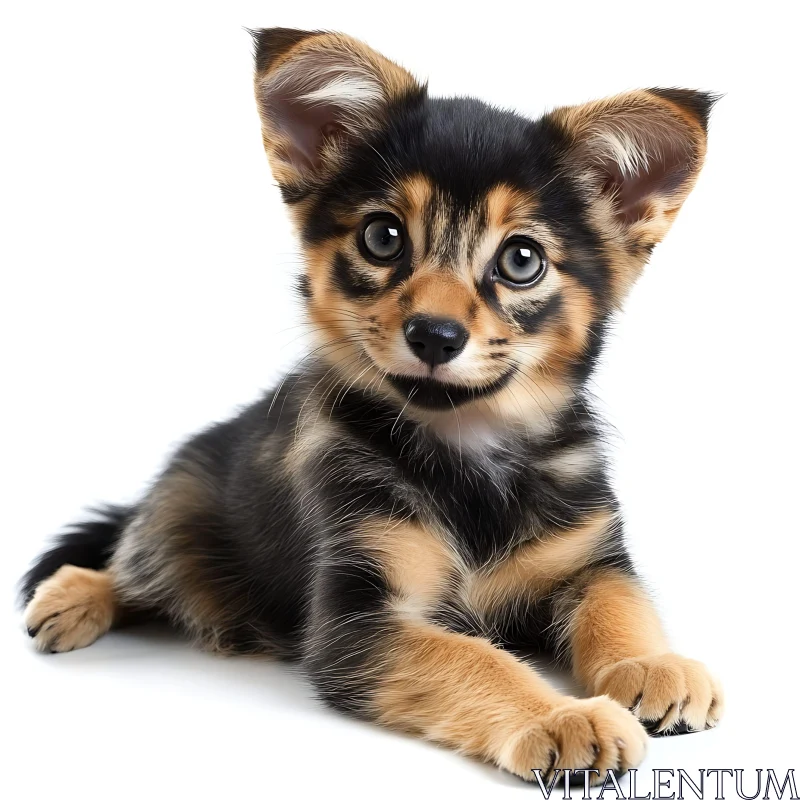 Cute Black and Tan Puppy AI Image