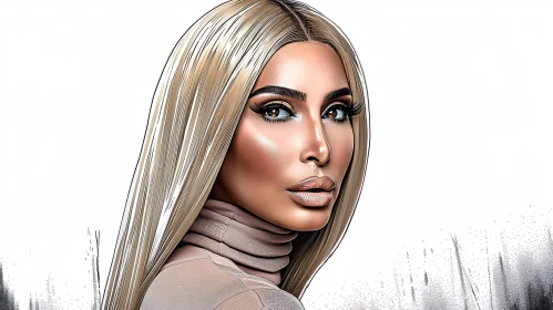 Kim Kardashian Glamorous Blonde Look