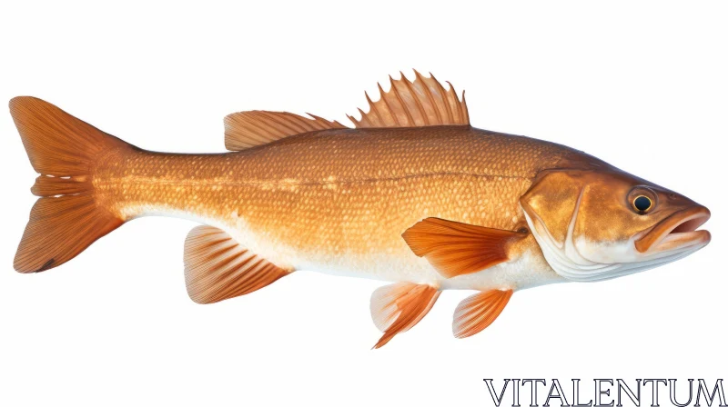 Monumental Fish Illustration in Maroon and Brown AI Image