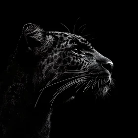 Elegant Panther in Monochrome