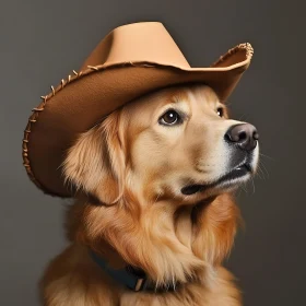 Dog Wearing Cowboy Hat