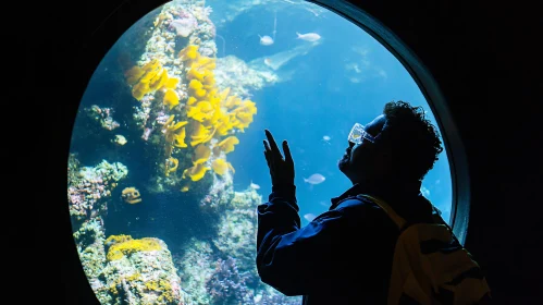 Silhouette at the Aquarium Window