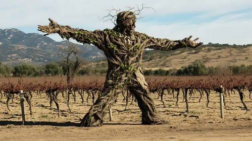 Ethereal Vine Figure Art Installation