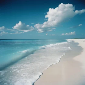 Calm Ocean Waves on White Sand Beach